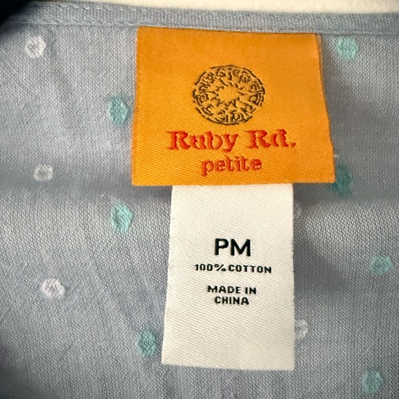 Ruby Rd. Blue Embroidered Blouse - Picture 2 of 3